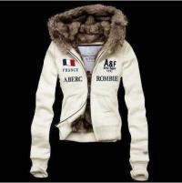 dames abercrombie fitch fur hooded outwear zip france wit Winkel Breda rh509186